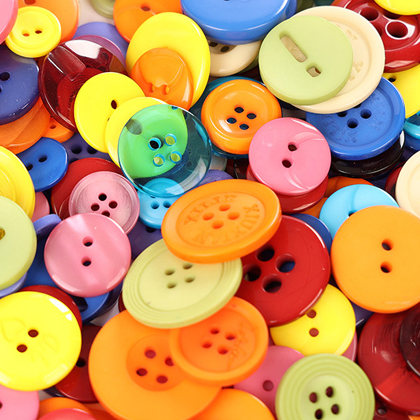 Farfi 80Pcs Colorful Buttons Sufficient Quantity Waterproof Resin DIY Resin  Buttons Collections Embellishments Birthday Gift (Orange) 